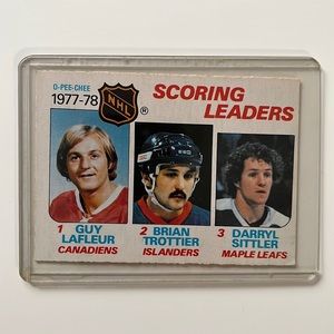 1978-79 O-Pee-Chee #65 77-78 Scoring Leaders (Guy Lafleur, Trottier, Sittler)